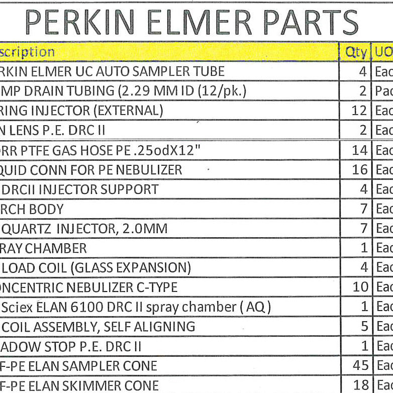 Perkin Elmer Elan DC II ICP-MS (Inductively Coupled Plasma - Mass Spectrometer)