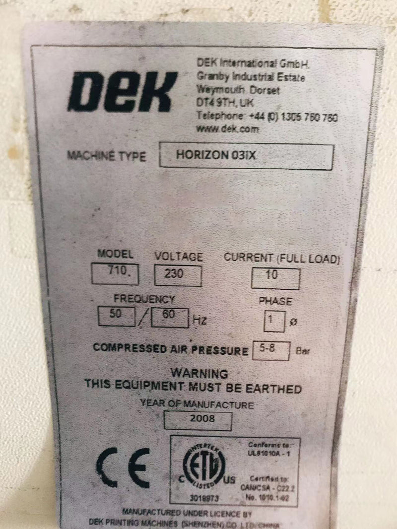 Dek Horizon 03 iX Screen Printer