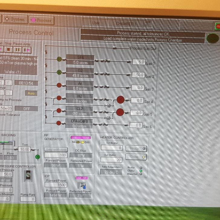 Oxford Plasmalab 100 ICP-RIE (Inductively Coupled Plasma - Reactive lon Etch)