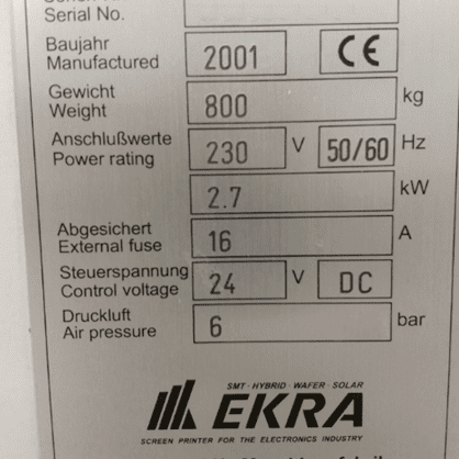 Ekra E 5 Screen Printer