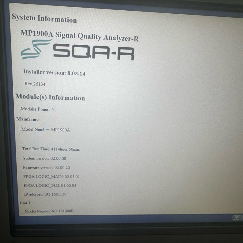 Anritsu MP 1900 A BERT