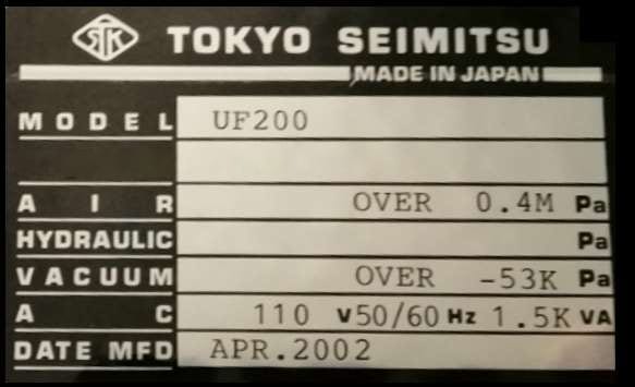 Accretech / TSK UF 200 Automatic Wafer Prober