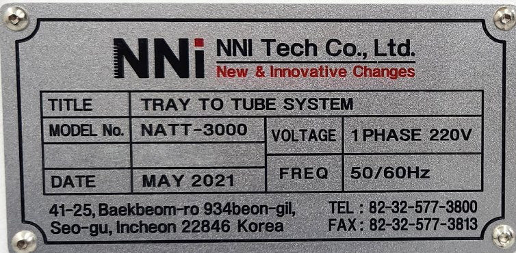 NNI NATT 2000 Tube to Tray System