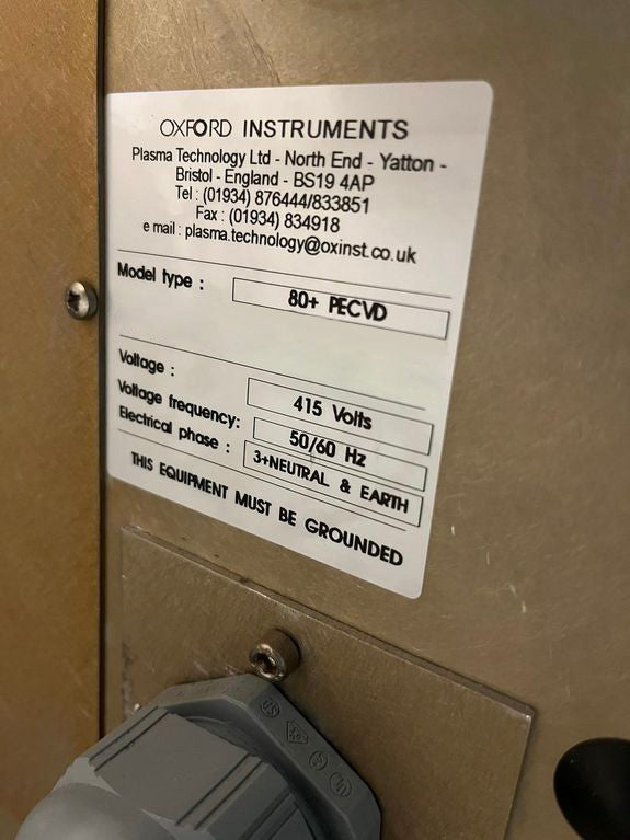 Oxford Plasmalab 80 Plus PECVD (Plasma-Enhanced Chemical Vapor Deposition)