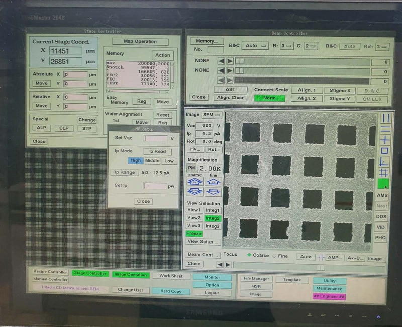 Hitachi S 8820 CD-SEM (Critical Dimension Scanning Electron Microscope)