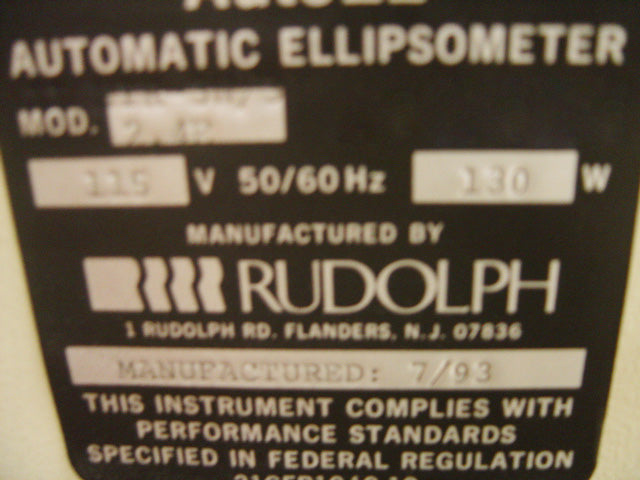 ONTO / Rudolph AutoEL Automatic Ellipsometer