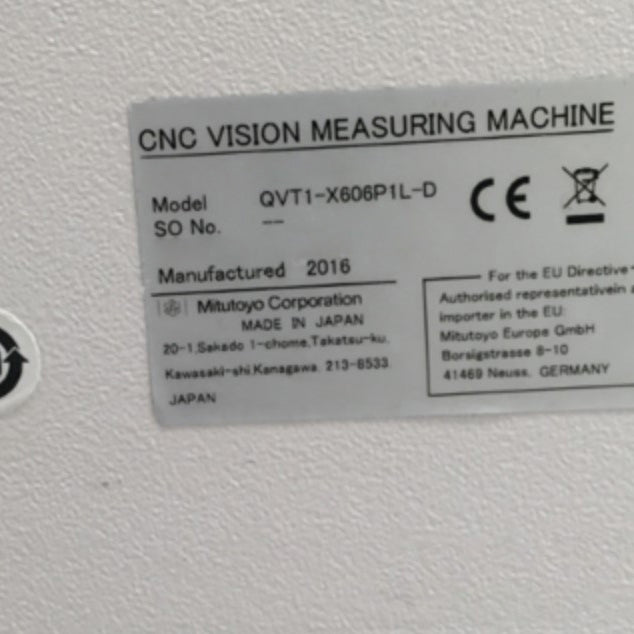 Mitutoyo Quick Vision Apex QVT 1 X 606 P 1 LD CNC Vision Measuring