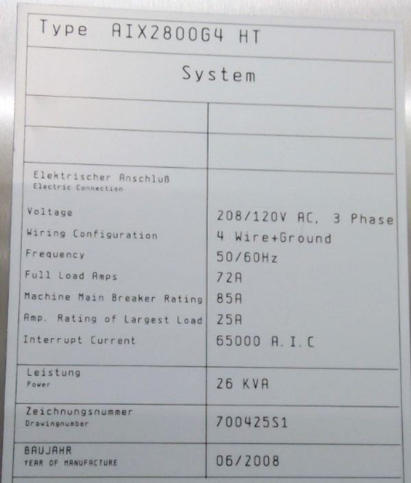 Aixtron AIX 2800 G 4 HT MOCVD (Metal Organic Chemical Vapor Deposition)