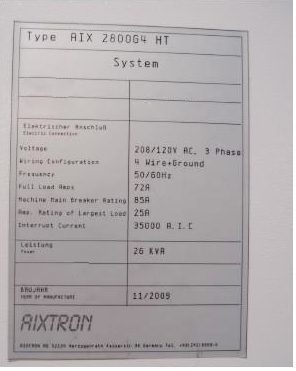 Aixtron AIX 2800 G 4 HT MOCVD (Metal Organic Chemical Vapor Deposition)