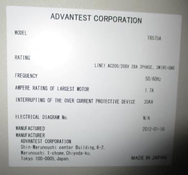 Advantest T 6575 A Tester