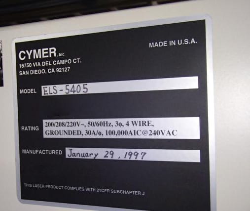 Cymer ELS 5405 Laser Unit