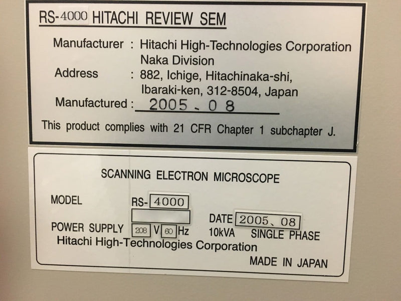 Hitachi RS 4000 SEM (Scanning Electron Microscope)