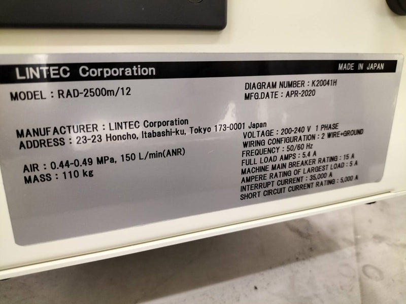 Lintec RAD 2500 Tabletop Wafer Mounter