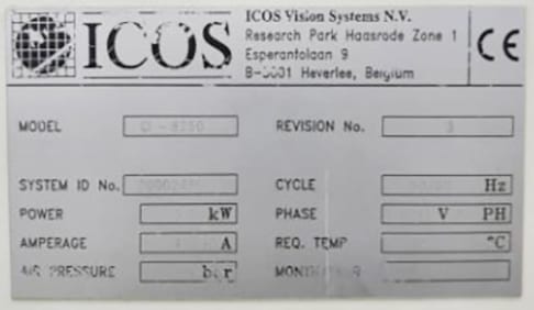 KLA / ICOS CI 8250 Vision System