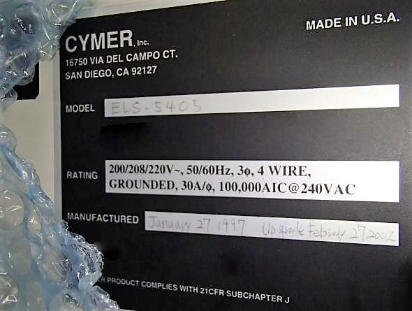 Cymer ELS 5405 Laser Unit