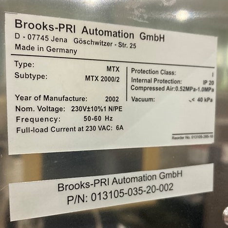 Brooks MTX 2000 Wafer Sorter