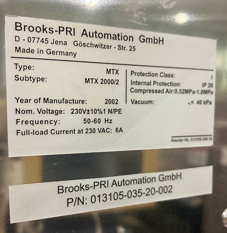 Brooks MTX 2000 Wafer Sorter