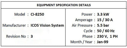 KLA / ICOS CI 8250 Vision System