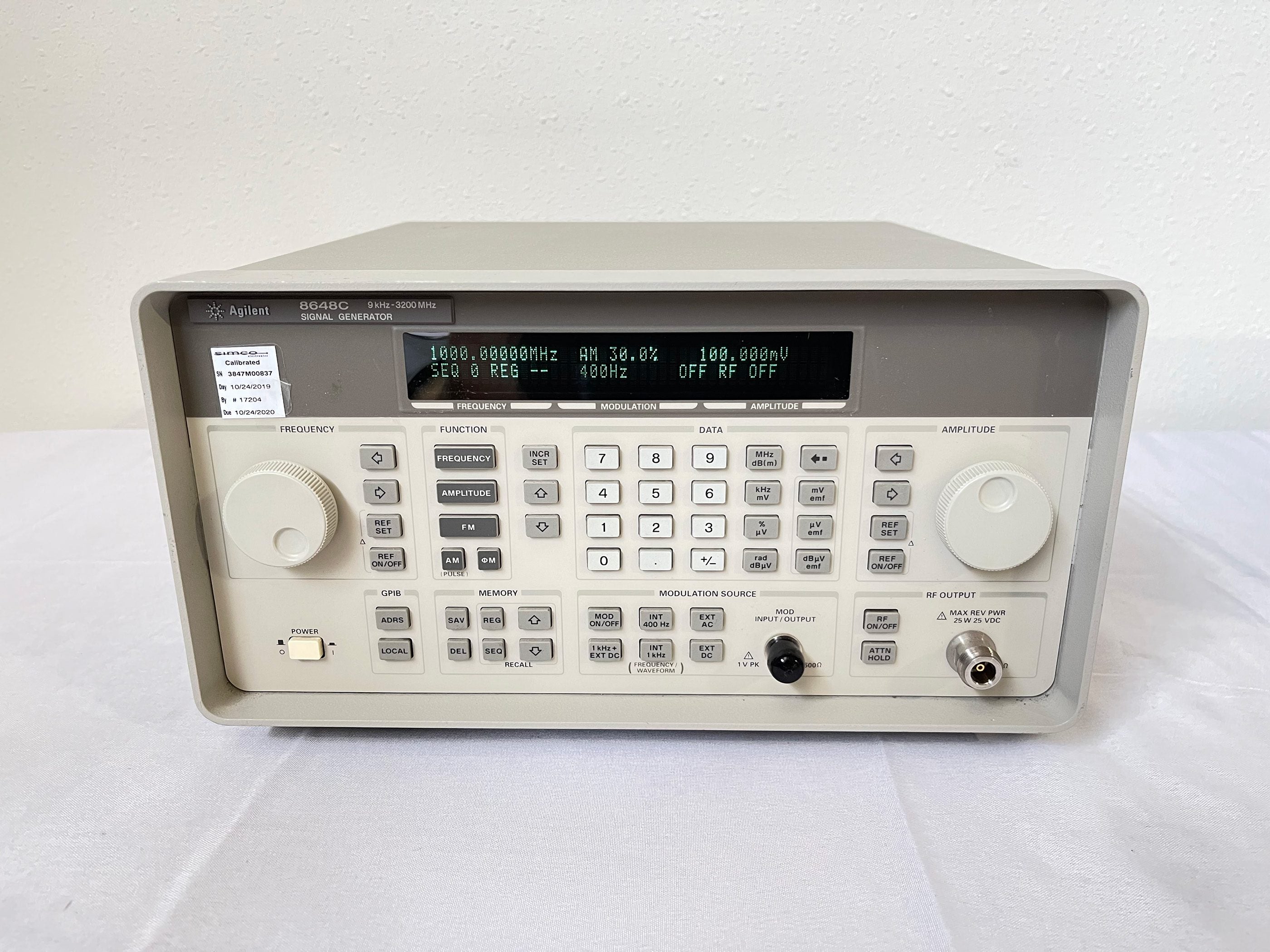 Keysight / Agilent 8648 C Synthesized Signal Generator – Bridge Tronic ...