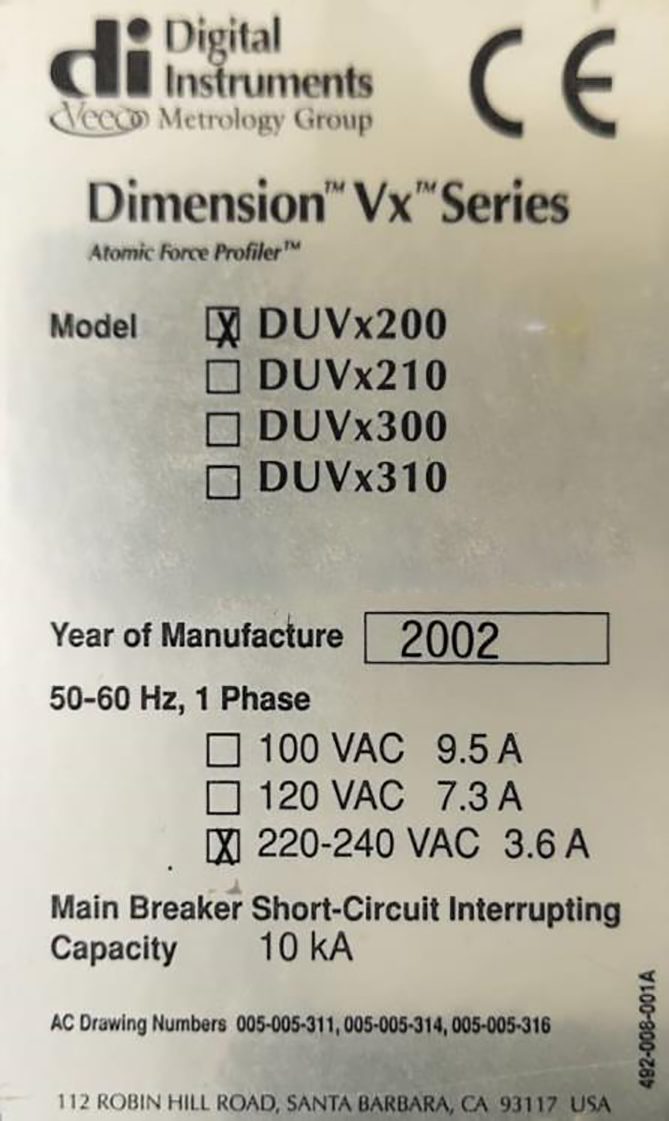 Bruker / Veeco DUVX 200 Automated AFM (Atomic Force Microscope)