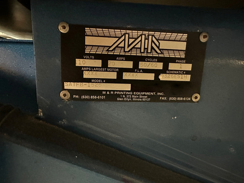 M & R Saturn SATFB 1526 Screen Printing Press