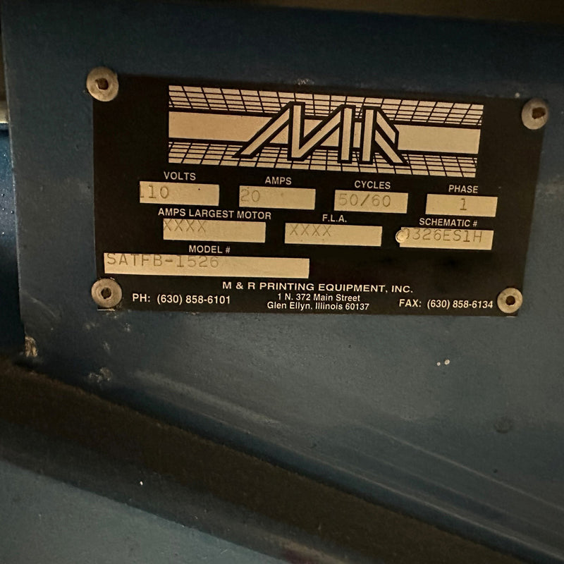 M & R Saturn SATFB 1526 Screen Printing Press