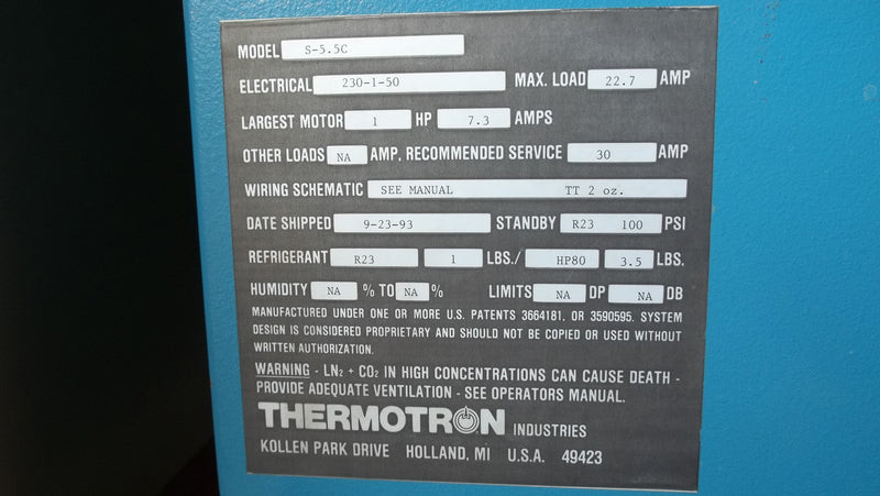 Thermotron S 5.5 C Industrial Environmental Chamber