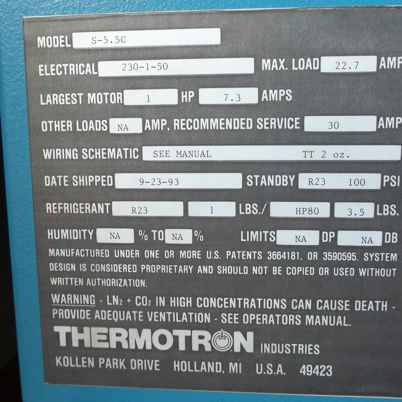 Thermotron S 5.5 C Industrial Environmental Chamber