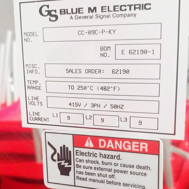 Blue M CC 09 C-P-KY Oven
