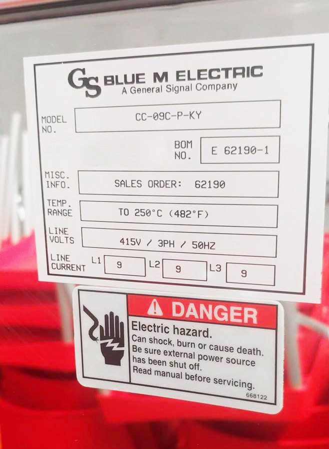 Blue M CC 09 C-P-KY Oven