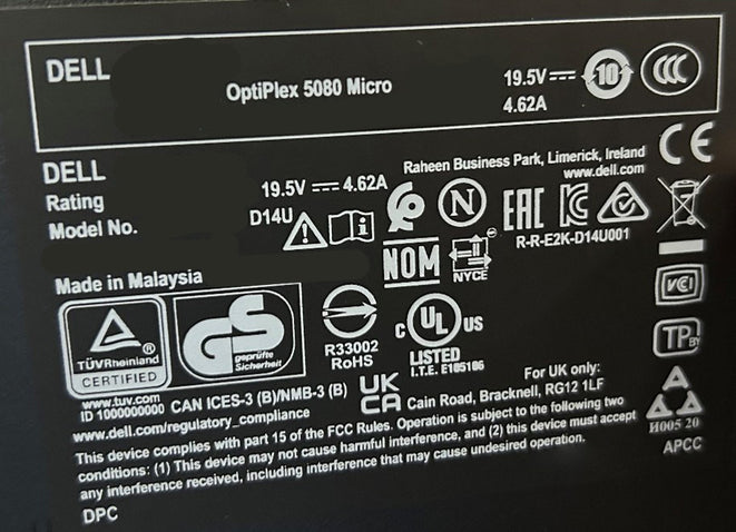 Dell OptiPlex 5080 Micro CPU