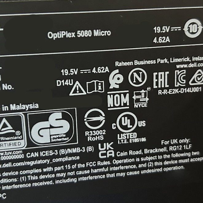 Dell OptiPlex 5080 Micro CPU