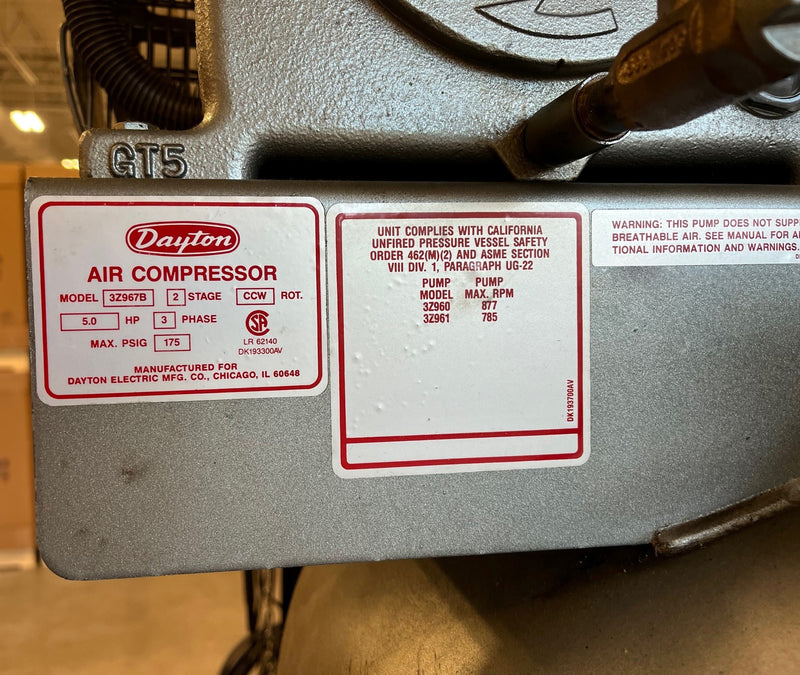 Dayton 3 Z 967 B Air Compressor