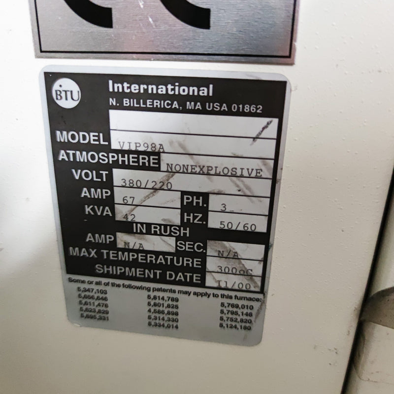 BTU VIP 98 A Reflow Oven