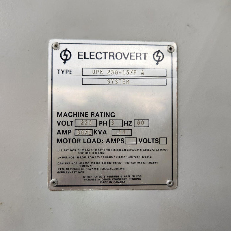 Electrovert Ultrapak 238-15 F A Lead Wave Solder