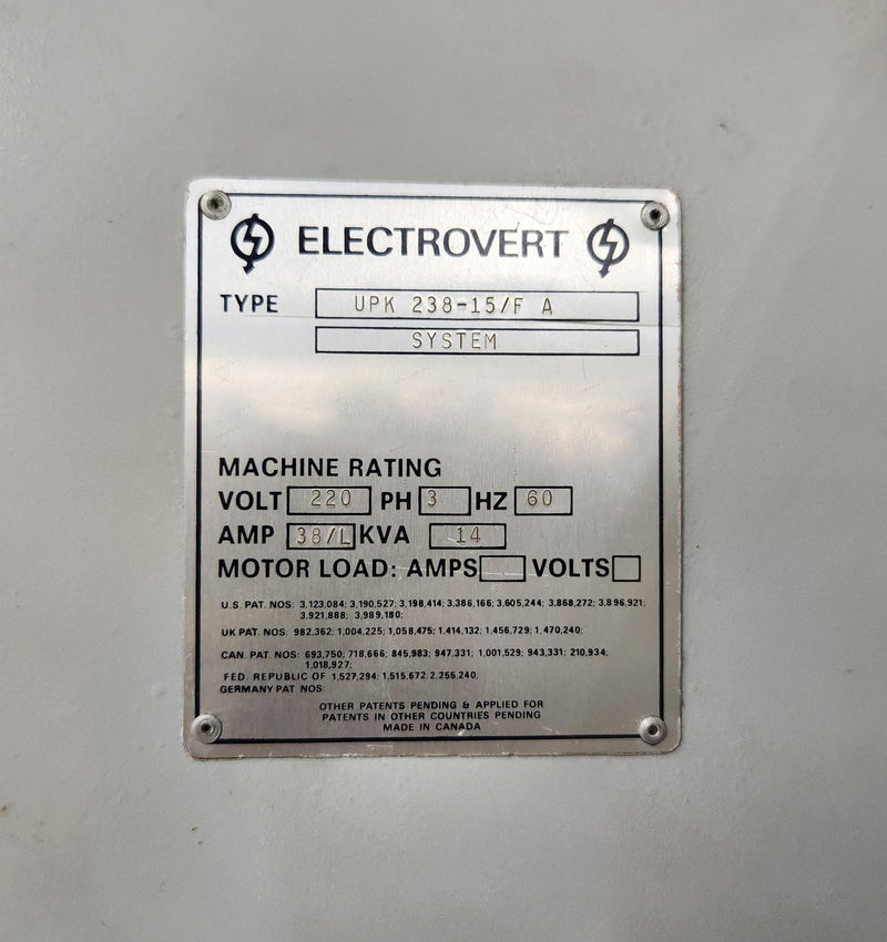 Electrovert Ultrapak 238-15 F A Lead Wave Solder