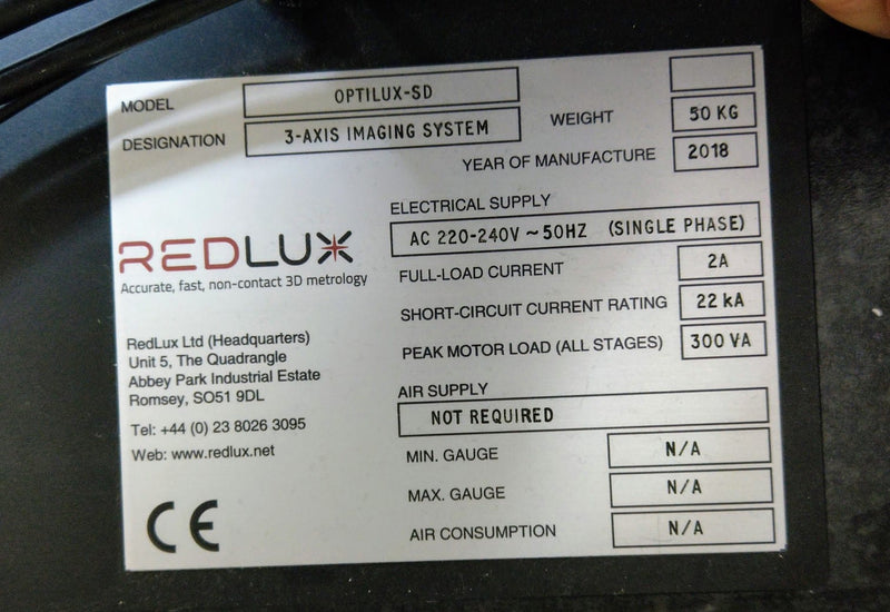 RedLux Optilux SD Measurement Inspection