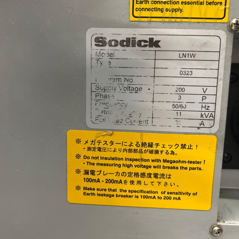 Sodick LN 1 W Wire EDM (Electrical Discharge Machine)