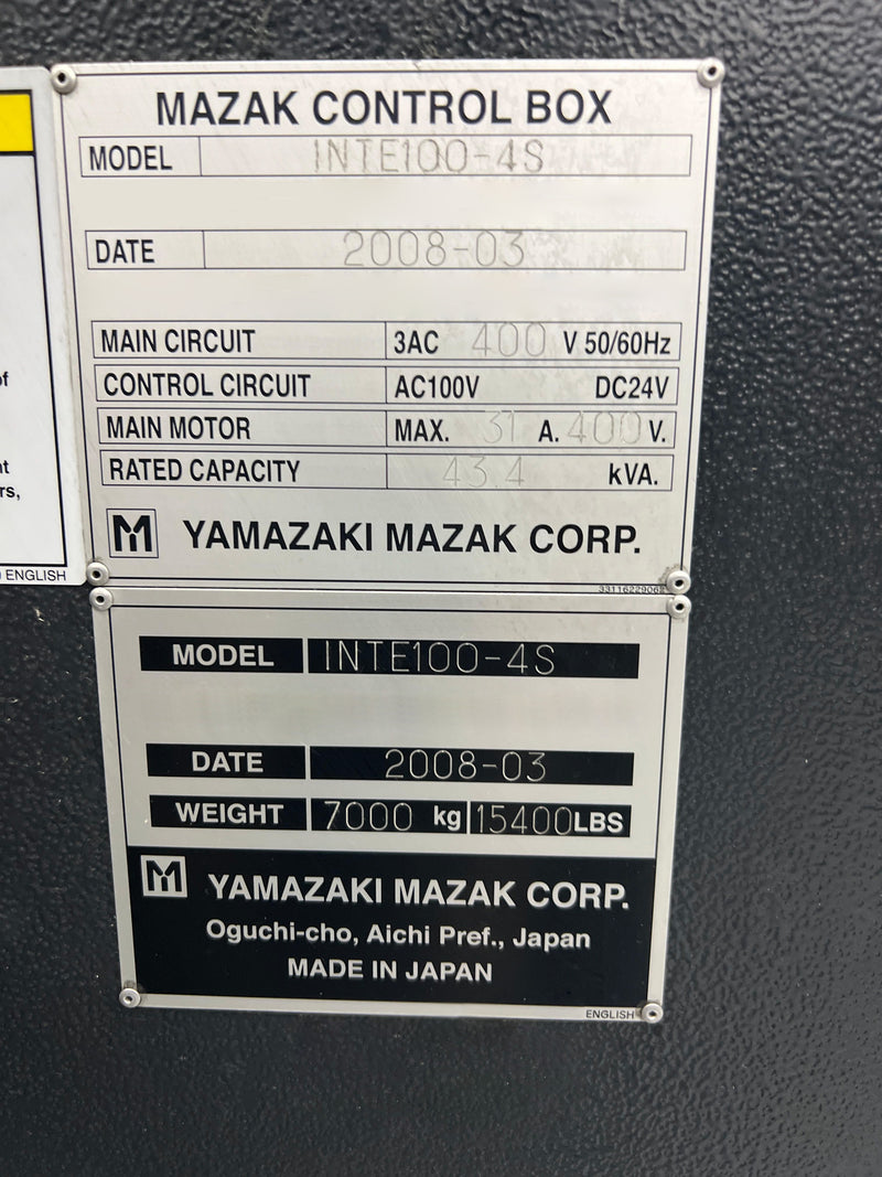 Mazak Integrex 100 IV CNC Mill / Turn Lathe