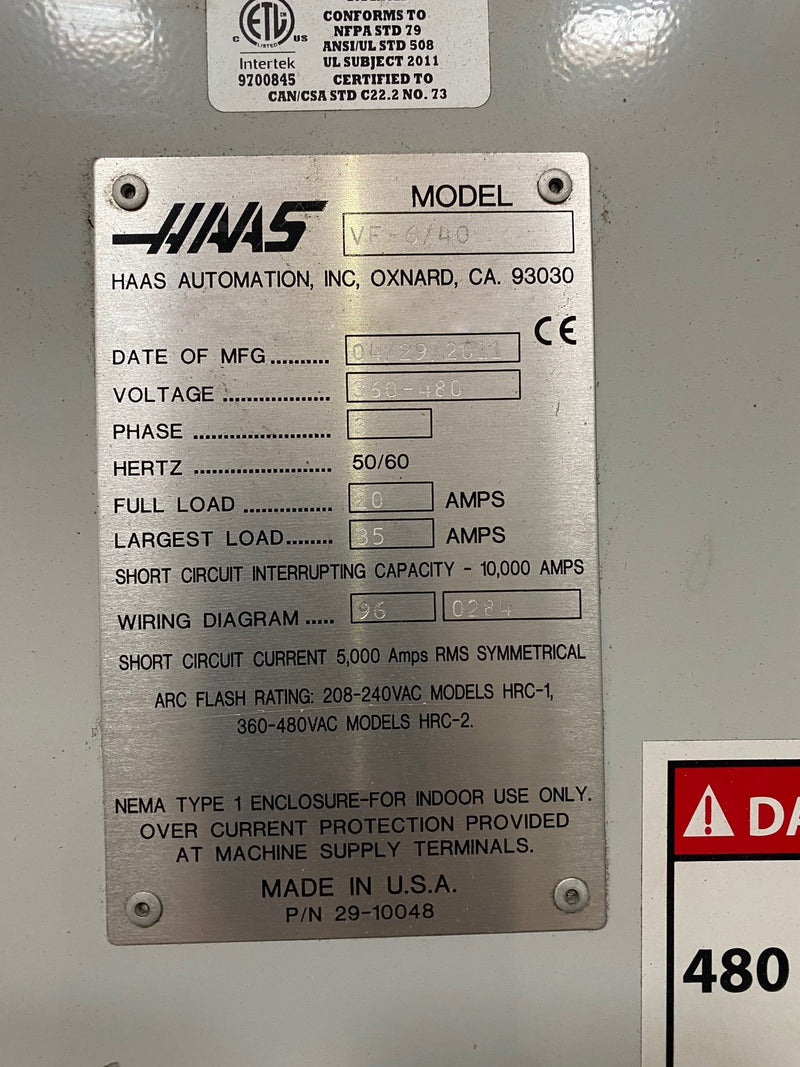 Haas VF 6 Vertical Mill