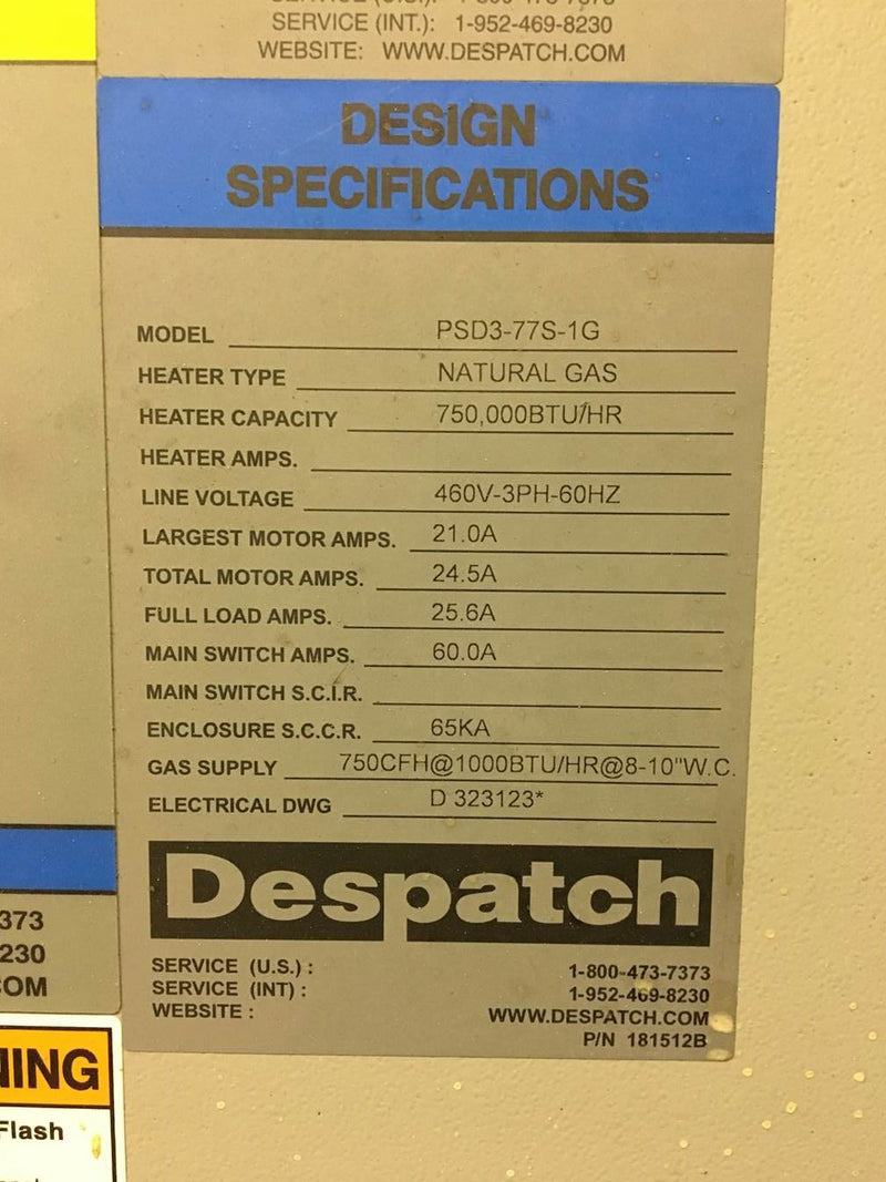 Despatch PSD 3-77 S 1 G Oven