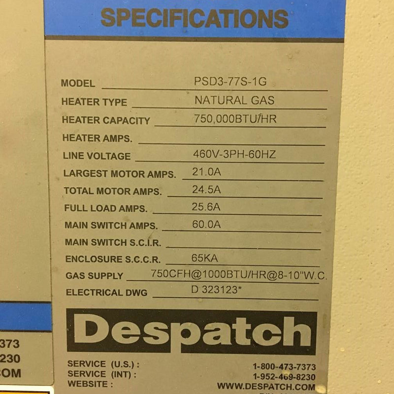 Despatch PSD 3-77 S 1 G Oven