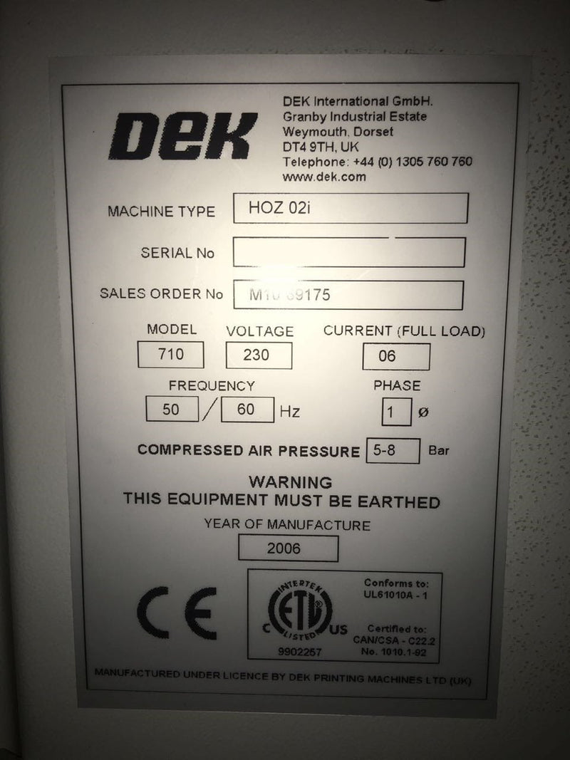 Dek Horizon 02 i Screen Printer
