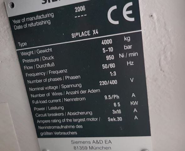 Siemens Siplace X 4 Placement Machine