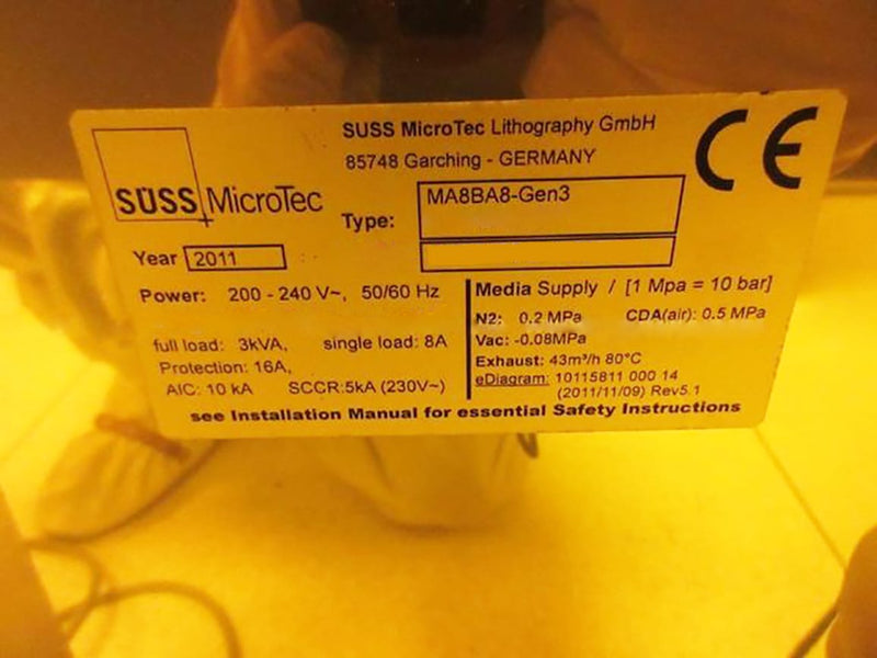 SUSS MA 8 / BA 8 Mask Aligner