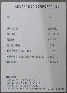 Advantest T 5375 Tester