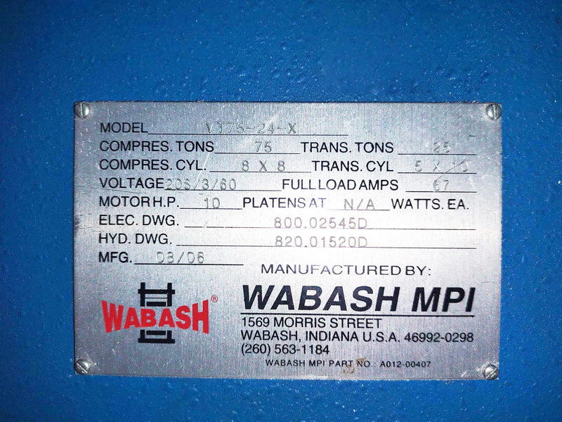 Wabash VT 75-24 X Hydraulic Press