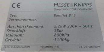 Hesse & Knipps (H&K) Bondjet 815
