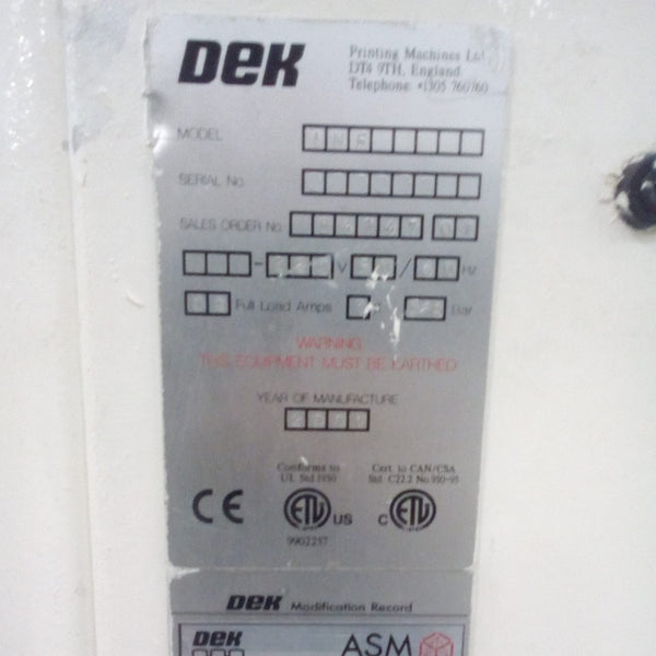 Dek INF Solder Paste Printer
