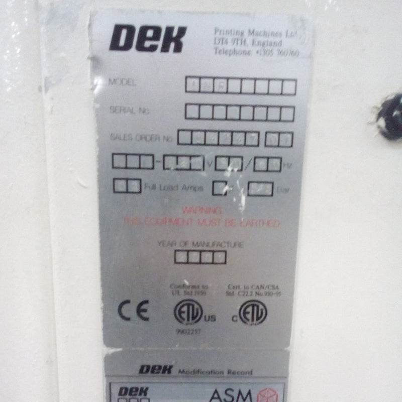 Dek INF Solder Paste Printer